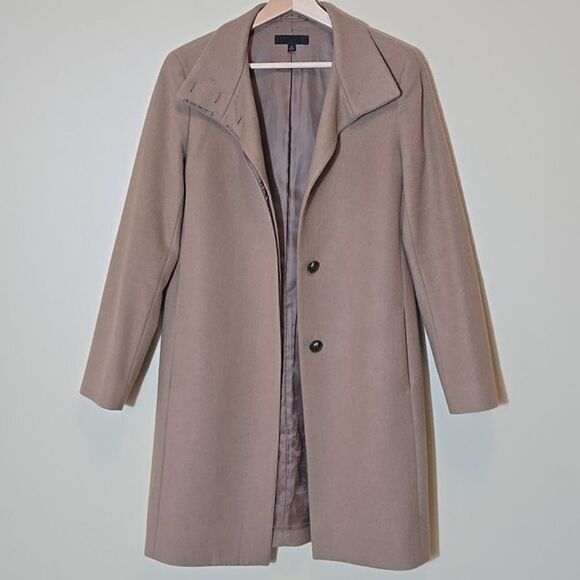 Uniqlo Wool Cashmere Long Coat Jacket XS Minimalist Twee Stealth Wealth Vanilla - Picture 1 of 15